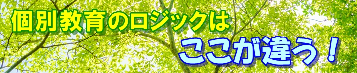 個別教育のロジックはここが違う！